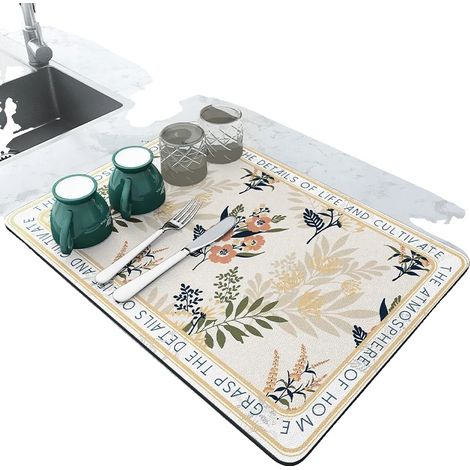Tapis de cuisine, super absorbants, séchage rapide, Orange, 60x50cm (1/2)