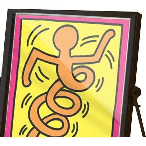 Cadre photo acrylique décoratif 14,5x19,5 cm motif cartoon imperméable haute transparence ornement en plexiglas avec bordure métal noir CBS993B (1/4)