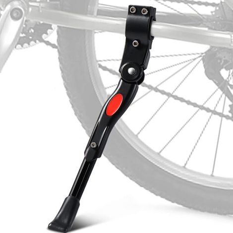Béquilles de vélo Réglable en Alliage d'aluminium,Hauteur Réglable avec Pied en Caoutchouc Antidérapant,Béquille Velo Laterale,bequille vtt,Support pour vélos 20-27.5 pouces, 451/650c-Noir, 1pc (1/5)