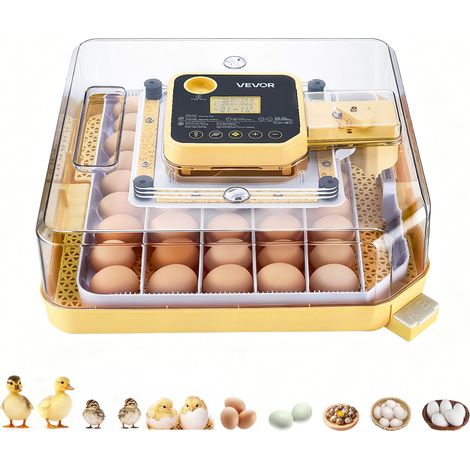 Couveuse Œuf Automatique 48 Œufs de Poule Incubateur Œuf pour Éclosion Œufs de Volaille Poussins Canetons Oies Cailles, avec Mire LED Contrôle Température et Humidité Fenêtre Transparente 360° (1/5)
