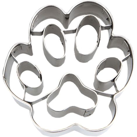 Emporte-pièce en forme de patte de chien en relief, argenté, 4,5 x 4,5 x 2 cm (1/2)