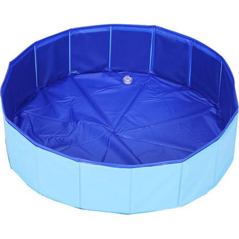 Piscine pour animaux de compagnie Chien Piscine Chat Table de Sable Bassin de Bain Piscine Pliable, bleu, (60x20cm) (1/5)