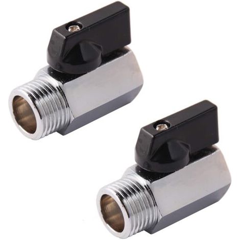 BUNTHAUS lot de 2 1/2\" Brass Mini Ball Valve NPT Female x Male Shut Off Valve (1/5)