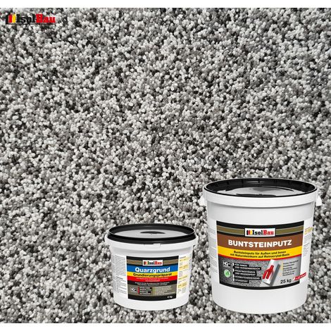 IsolBau Set Intonaco per Mosaico Mosaikputz BP20 25kg + Primer al Quarzo Quarzgrund 4kg (1/2)