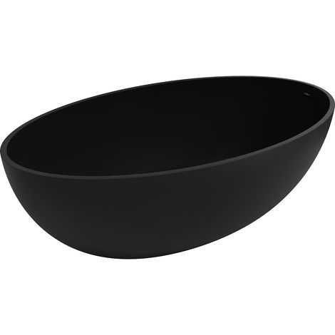 Mexen Prato freistehende Wanne aus Konglomerat 170 x 100 cm, schwarz matt - 57251701070 (1/3)