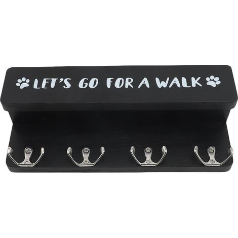Porte Clés Mural Bois Décoratif Chien Laisse – Avec Étagère Sacs Collier Animaux Friandises Jouets Courrier, Noir (1/4)