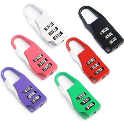 6 Pièces Mini Cadenas Code Casier Cadenas Code 3 Chiffres Cadenas Valise Cadenas Cadenas de Sécurité à Combinaison pour Bagages Sac à dos Valise Casier (Noir Argent Violet Rouge Rose Vert) (1/5)