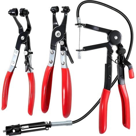 3 x Hose Clamp Pliers, Long Reach Flexible Wire Spring Clamps, Automotive Tool for Fuel Hose Clamps, Radiator and Oil (1/5)