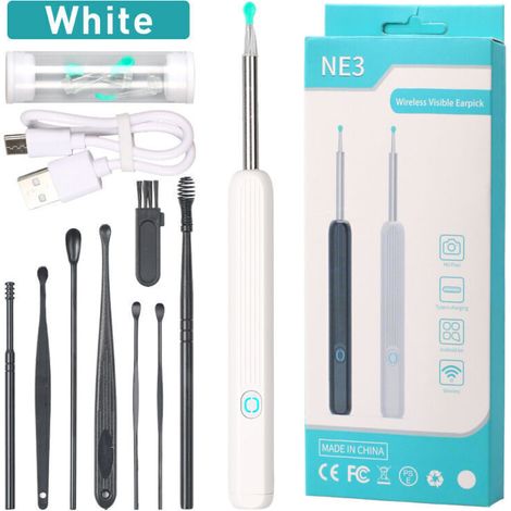 Oreillette de Nettoyage Visuelle HD 1,5MP - Caméra Otoscope USB-C avec Gyroscope 6 Axes - 6 LEDs Anti-Éblouissement - Kit Complet avec 8 Outils Inox (1/5)