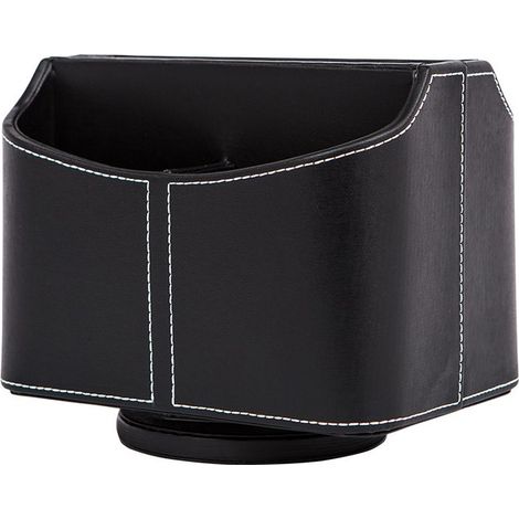 Organisateur de Bureau Similicuir 360 Rotatif TV Support de Télécommande Boite Rangement avec 5 Compartiments (Noir) (1/5)