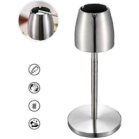 Cendrier télescopique d'extérieur en acier inoxydable, résistant au vent, pour la maison ou le bar, construction durable. (1/5)