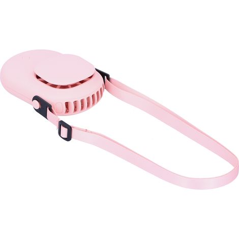 Mini-Nackenventilator, tragbar, leise, kabellos, für Zuhause, Büro, im Freien, rosa. (1/5)