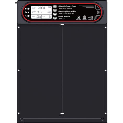 YMYNY Porte Automatique Poulailler Programmable,Porte Poulailler Automatique SolaireTrappe Poulailler, Capteur de Lumière,avec Minuterie et Télécommande pour Poulailler,Cailles et Clôture de Volaille (1/4)