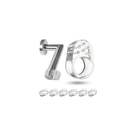 Topes para manijas de puertas, juego de 6, transparentes, diámetro de apertura de 18 mm, fabricados en silicona suave y elástica, protegen las manijas de puertas y ventanas. - Crezuo