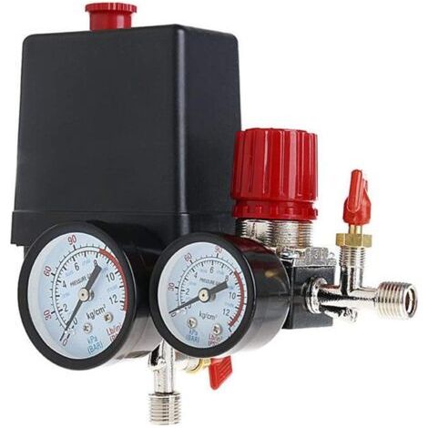 Pressostat Compresseur D'Air Valve à Contrôle 90-120PSI + Régulateur de Pression