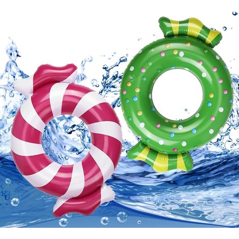 Bouées gonflables, [Lot de 2] Bouées de plage amusantes, jouets de fête aquatique, bouée d'été pour piscine, bouée en forme de donut pour piscine (1/5)