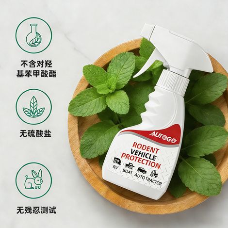 Hochwirksames Pfefferminzöl-Nagerabwehrspray für Auto, Autoinnenraum und Abstellraum – 120 ml -- DE (1/4)