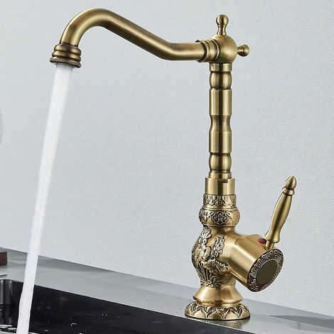 Mitigeur vasque haut de gamme – Laiton massif vintage – Finition soignée – Robinet évier collection