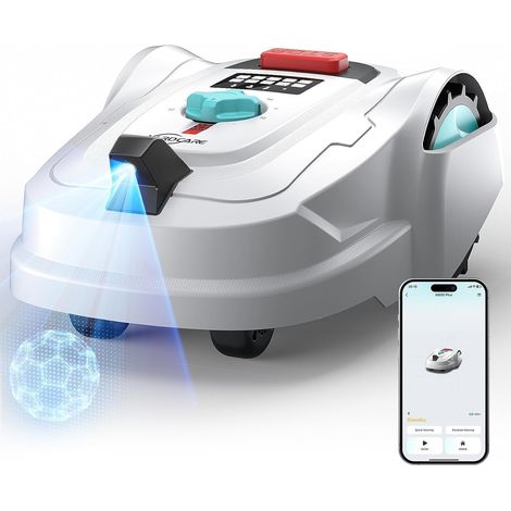 YARDCARE M800Plus Robot Tondeuse sans Fil Périphérique Positionnement GPS + 3D Vision Tondeuse Robot sans Câble 800 m² Mode de Tonte en U Recharge Automatique App Détection de 150 Obstacles (1/5)