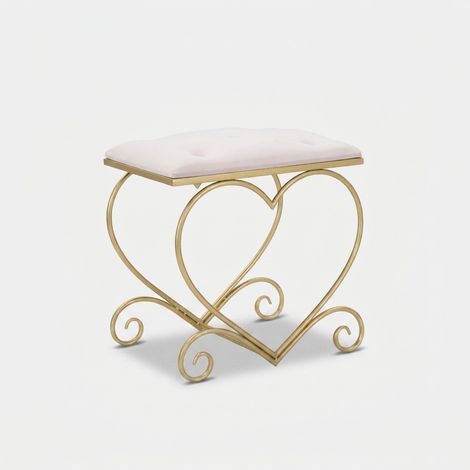 Hocker Mauro Ferretti Herz Design Roségold 50x37,5 cm (1/4)