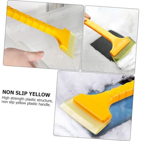 Set di 3 raschietti per ghiaccio e neve per parabrezza auto, strumenti per la pulizia invernale, scopa e pala per la rimozione della neve (1/4)