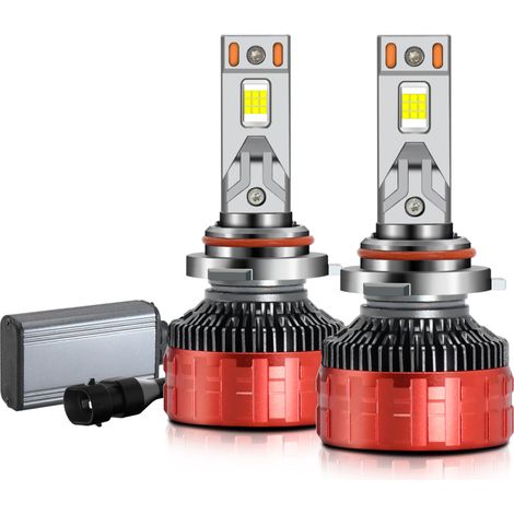 Phares de voiture à LED étanches IP68, 100 W, 6 000 K, 22 000 lm, compatibles avec les ampoules 9005, 9006, H1, H4, H7 et H11, alimentation 10-32 V (lot de 2). (1/5)