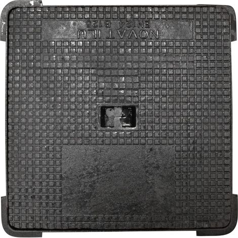 Jardibric – Regard hydraulique carré 400 x 400 mm – Fonte ductile – Charge B125 – Accès facile aux réseaux d'assainissement – Surface antidérapante