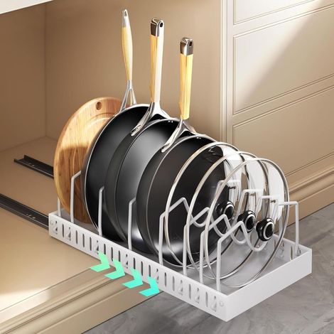Rangement Et Organisation De Cuisine，Range Couvercle，Rangement Couvercle Casserole，Range Casserole Support De Poêle Pour Tiroir, Armoire, Cuisine (1/5)