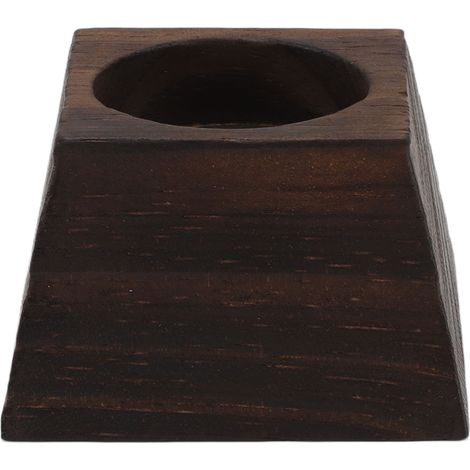 Bougeoir trapézoïdal en bois noir, décoration de table rétro pour Noël et mariage. (1/5)