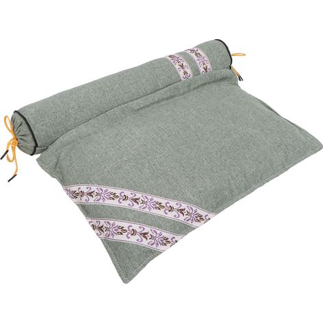Coussin cervical anti-douleur en absinthe détachable, rouleau de cou vert clair pour soulager la nuque pendant le sommeil. (1/5)