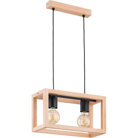 Suspension scandinave bois géométrique 2xE27 PAKO Alfa (1/3)