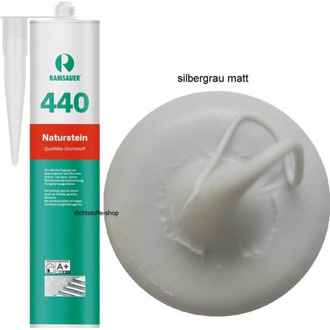 Ramsauer 440 Naturstein Silikon Fugen Dichtstoff 310ml Kartusche silbergrau matt (1/5)