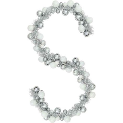 Couronne de Noël blanche et argentée, 186 cm, polystyrène (1/5)