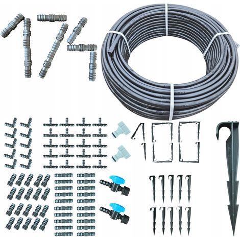 Tuyau d'irrigation goutte à goutte sans compensation de pression 100 m et 174 accessoires (1/5)