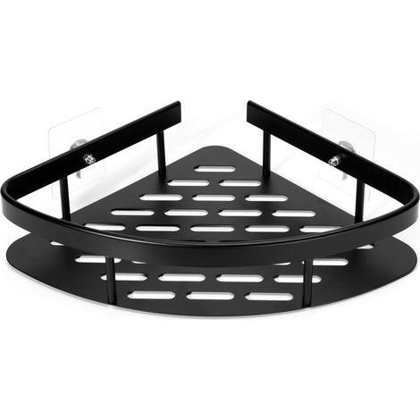 Estante esquinero LUSAKA, negro, para el baño