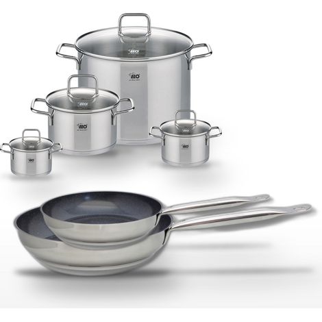 Lot de 2 Poêles 24/28 cm Elo Profi Therm Platinum et 4 Faitouts Elo Citrin (1/5)