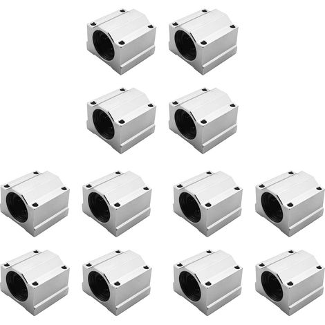12 Pcs SC20UU 20mm Aluminium Mouvement Lineaire Support de Roulement Block Coulissant pour CNC (1/5)