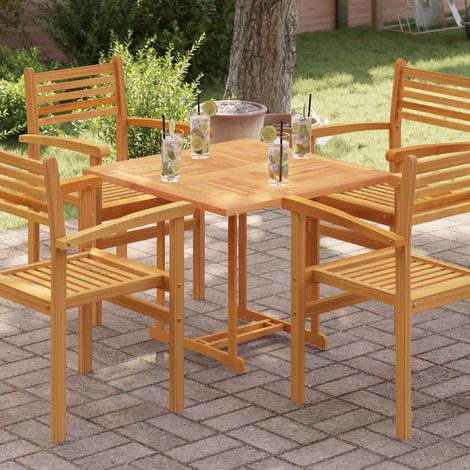 Tischplatte Massivholz Teak Quadratisch 80×80×2,5 cm
