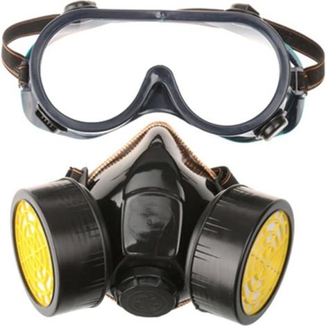Masque Respiratoire Filtrant Anti-Chimique Masque à Gaz Anti-Pollution Nocives Vapeur Masque de Protection Anti-Poussiere avec Double Soupapes de Facile à Respirer Noir (1/5)