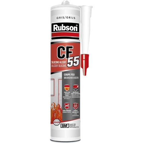 Rubson silicone coupe feu cf55 gris - 300 ml (1/2)