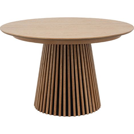Table à manger extensible 4 à 6 personnes en bois ø120-200x120cm - Bois clair - Lea (1/5)