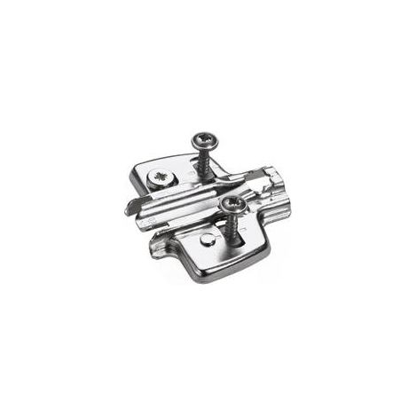 Base eccentrica con perno di posizionamento e viti speciali HETTICH - Dist. 0 - Acciaio nichelato - 9071650 (1/2)