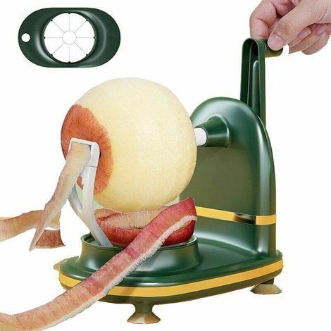 Pelapatate manuale rotante, adatto per verdure, patate rotonde, mele rotonde, con affetta-mele, facile da pulire. (1/5)