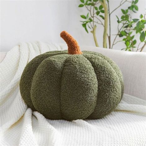 Coussin décoratif citrouille jaune - idéal pour la maison, la chambre, le canapé et le bureau - 1 pièce, vert, 28 cm