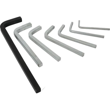 7pcs Clés à Tête Carrée femelle 3/4/5/6/7/8/10mm en L CRV, cléf carrée cle carre pour Vis à Trou de Poche Assemblage de meubles, réparation de bicyclettes (7, 3/4/5/6/7/8/10mm) (1/5)