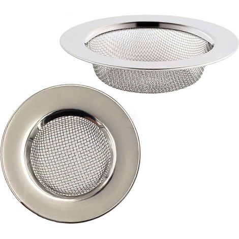 Filtre à cheveux pour douche, bonde de lavabo ou de salle de bain, 2 filtres à cheveux en maille d'acier inoxydable pour bonde de douche (11,3 cm)