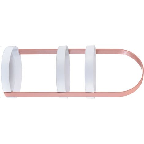 Étagère ronde 3 niveaux avec poignée intégrée, support de rangement pour salle de bain, rose (1/5)