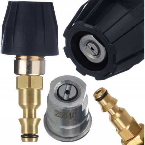 Ugello Piatto di Ricambio per Idropulitrice compatibile con Lavor Galaxy Wave STM Vertigo – Metallo, Sistema Click, Angolo 25°