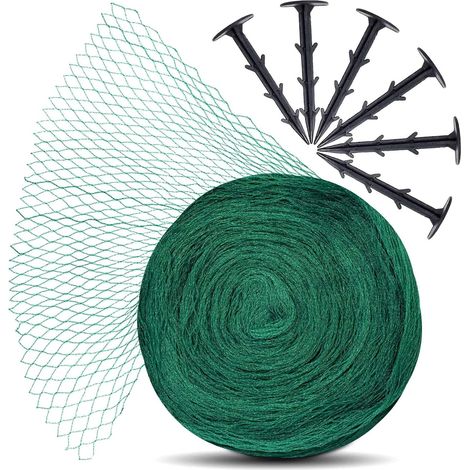 Vogelschutznetz, Obstbaumnetz, Gartennetz, Teichnetz, Poolnetz, Vogelabwehrnetz, Laubnetz, robust 18x18mm (5x5m, inkl. 8 Haken) (1/5)