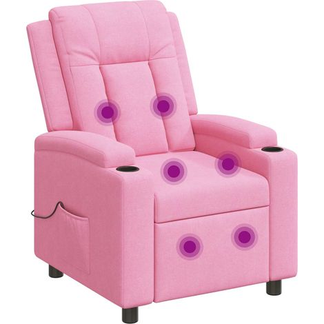 Poltrona massaggiante reclinabile Rosa 75 x 95 x 100 cm Tessuto vidaXL (1/5)